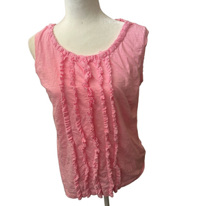 *Izod Pink Ruffled Sleeveless Top